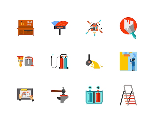 Vector gratuito conjunto de iconos de construcción