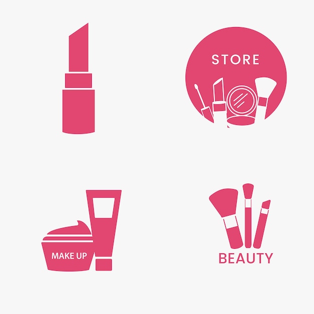 Vector gratuito conjunto de iconos de cosméticos de belleza