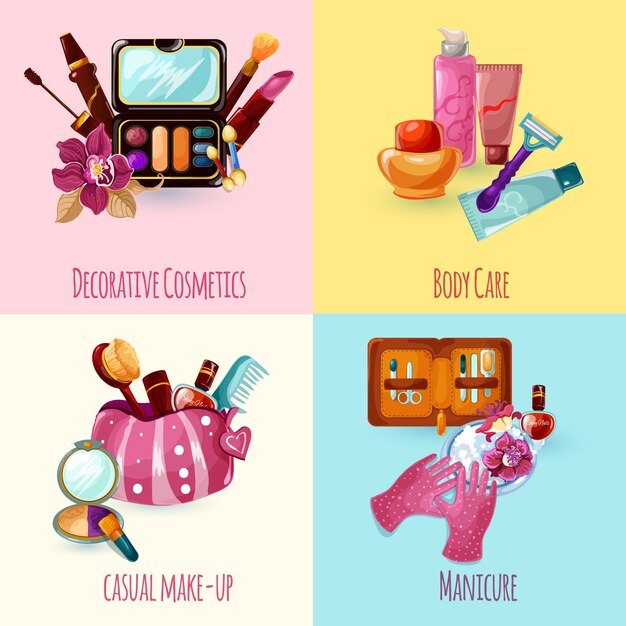 Conjunto de iconos de cosméticos