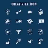 Vector gratuito conjunto de iconos de creatividad