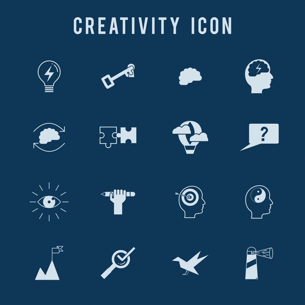 Conjunto de iconos de creatividad