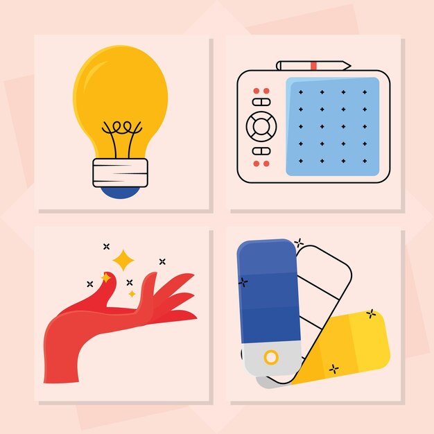 conjunto de iconos creativos y de diseño