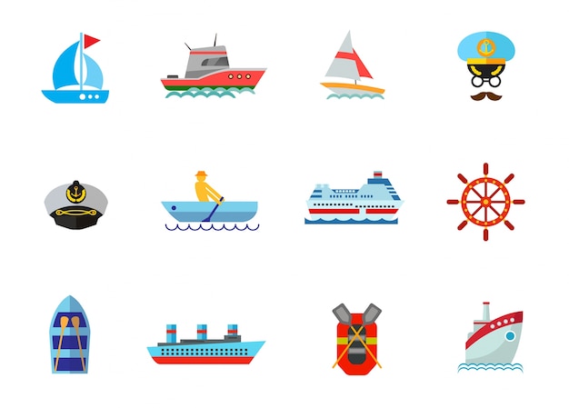 Conjunto de iconos de crucero