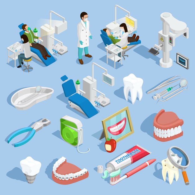 Conjunto de iconos de dentista