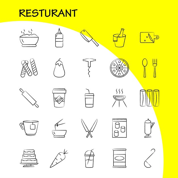 Conjunto de iconos dibujados a mano para infografías Kit UXUI móvil y diseño de impresión incluyen mapa de laboratorio de química de llama de fuego Mapa de navegación Mapa Eps 10 Vector