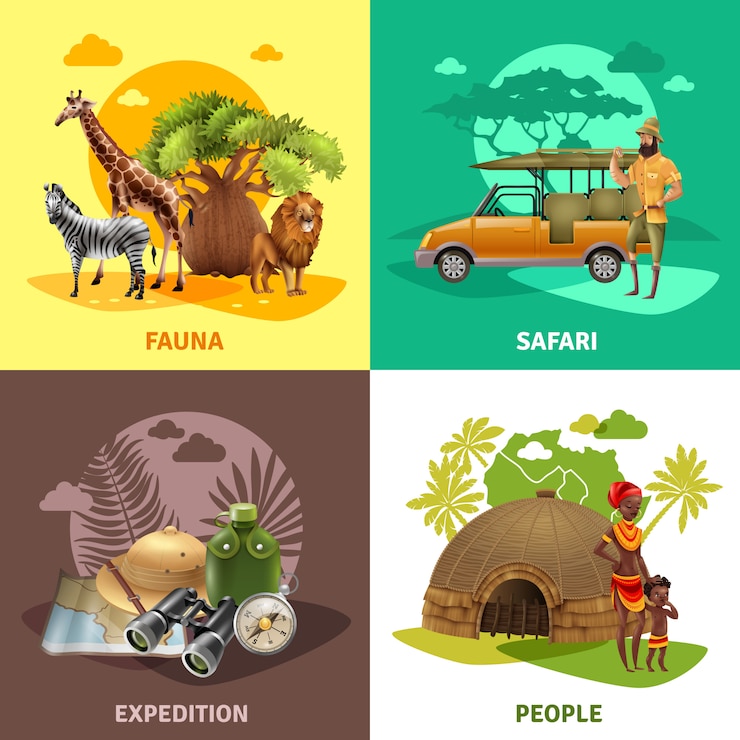 Vector gratuito conjunto de iconos de diseño de safari