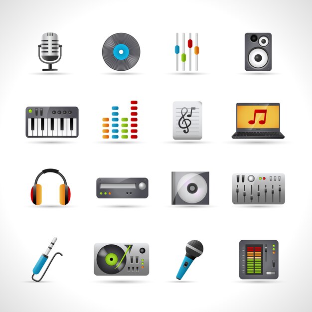 Conjunto de iconos de DJ