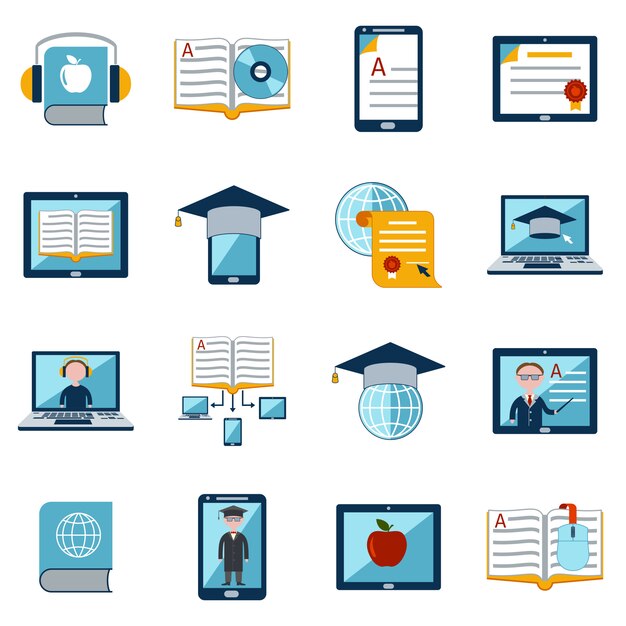 Conjunto de iconos de e-learning