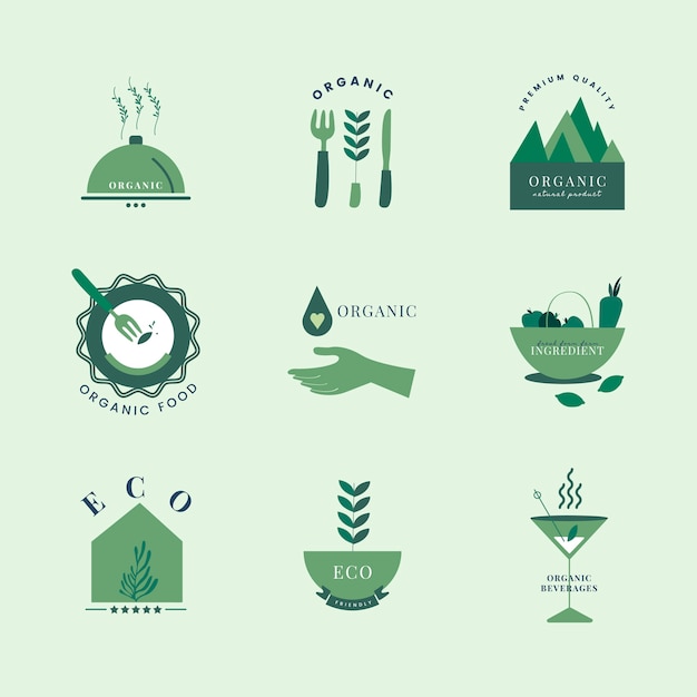 Vector gratuito conjunto de iconos ecológicos y ecológicos.