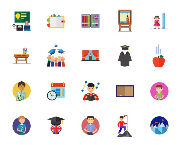 Conjunto de iconos de educación superior