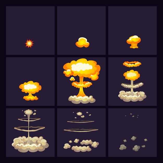 Conjunto de iconos de efectos de explosión