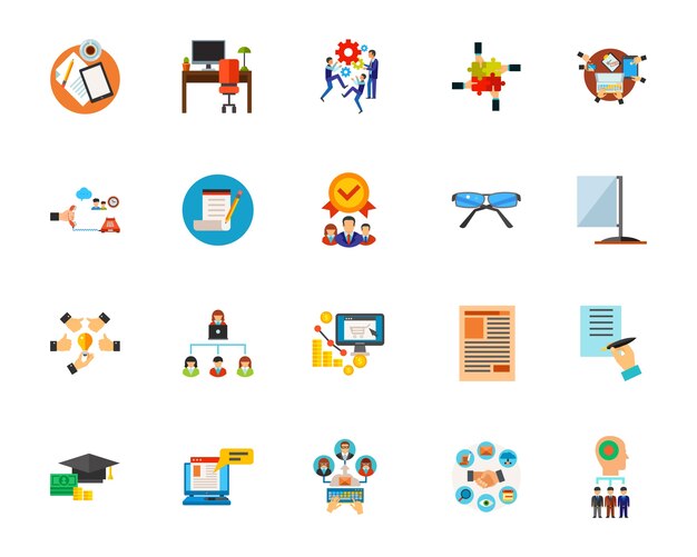Conjunto de iconos de flujo de trabajo