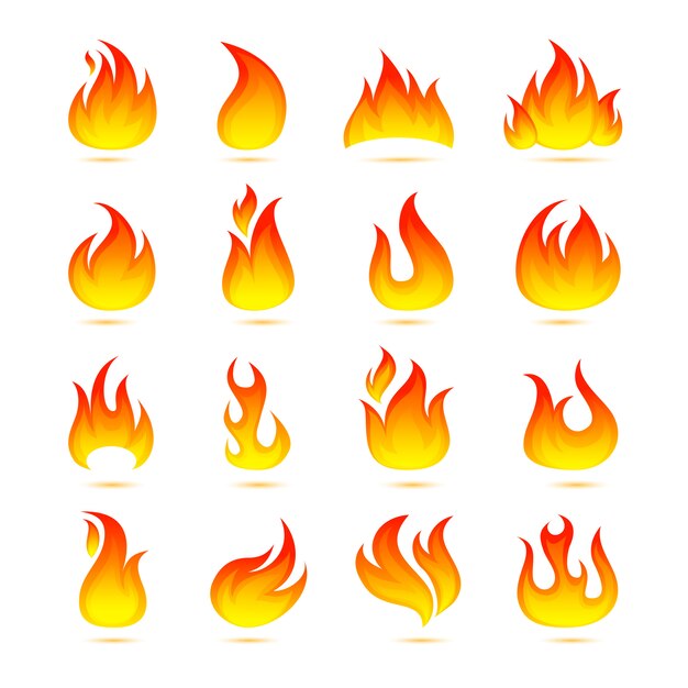 Conjunto de iconos de fuego