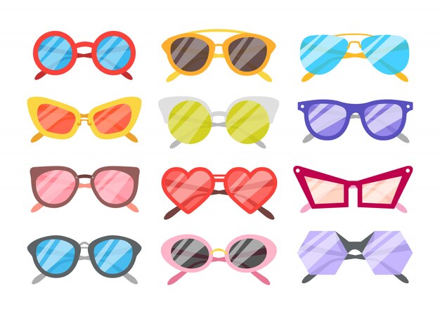 Conjunto de iconos de gafas de sol
