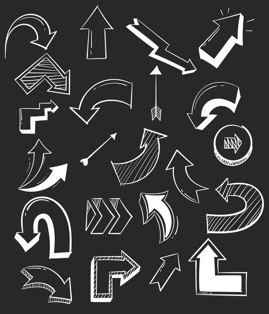 Conjunto de iconos de garabatos dibujados a mano