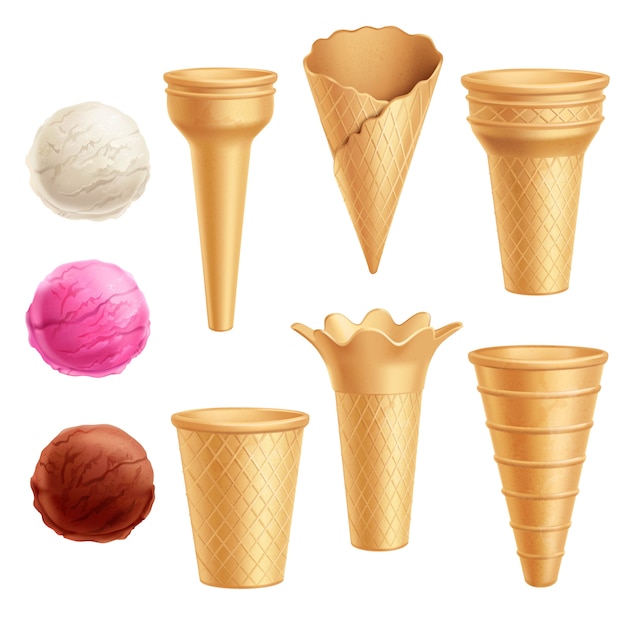 Vector gratuito conjunto de iconos de helado