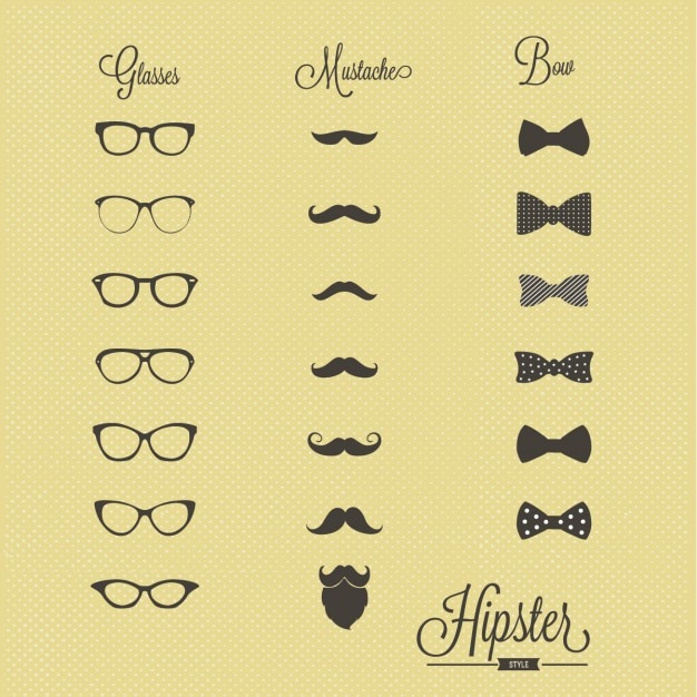 Vector gratuito conjunto de iconos hipster