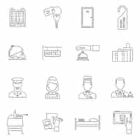 Vector gratuito conjunto de iconos de hotel icons