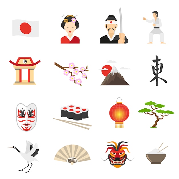 Conjunto de iconos de Japón