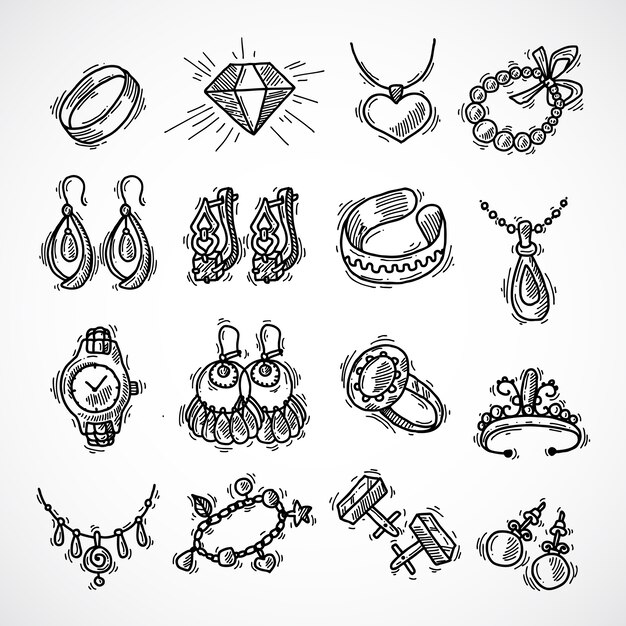Conjunto de iconos de joyería