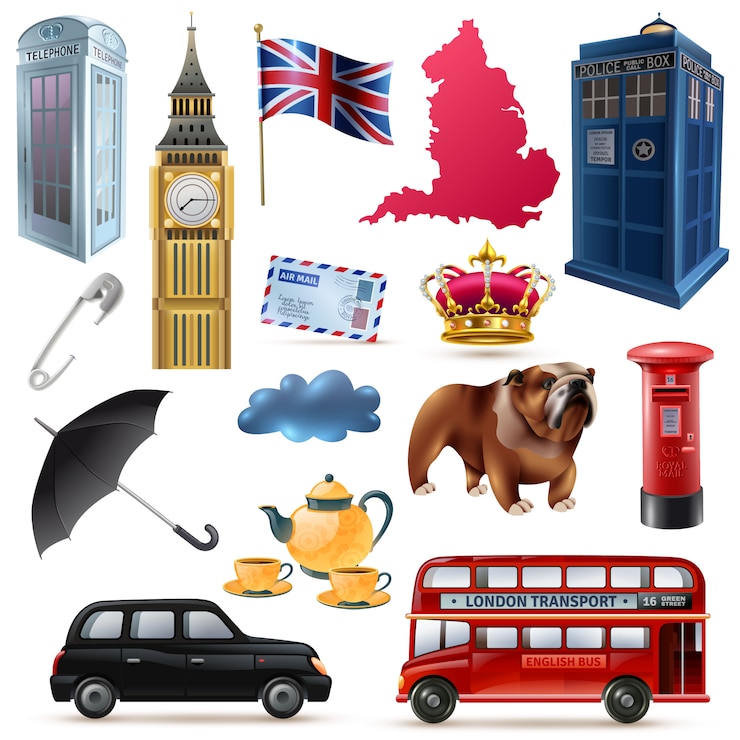Vector gratuito conjunto de iconos de londres inglaterra