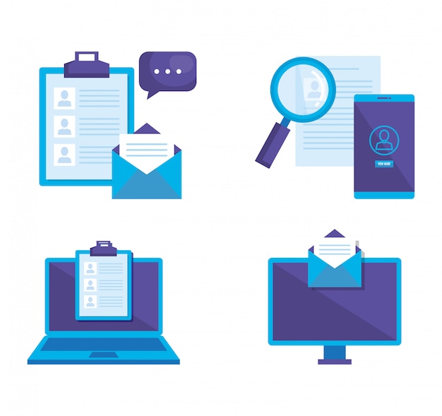 Conjunto de iconos de marketing en redes sociales