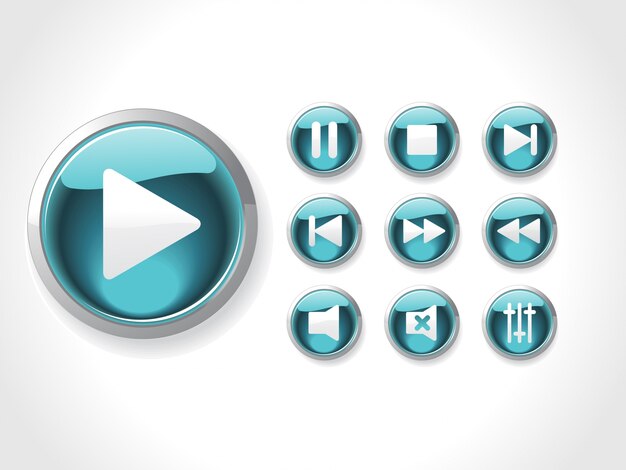 Conjunto de iconos de media