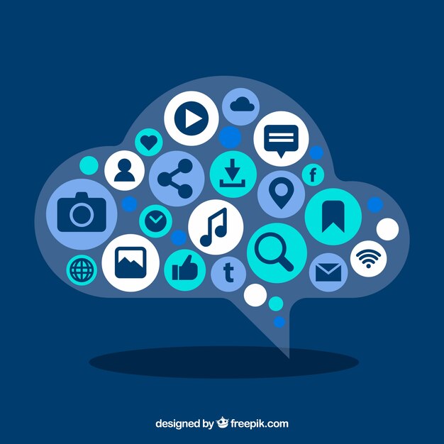 Conjunto de iconos de media