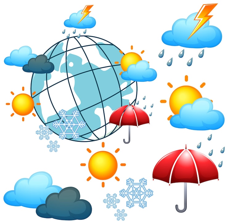 Vector gratuito conjunto de iconos meteorológicos