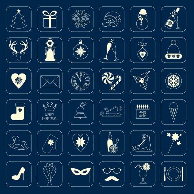 Vector gratuito conjunto de iconos de navidad