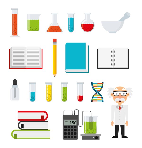 Conjunto de iconos de química