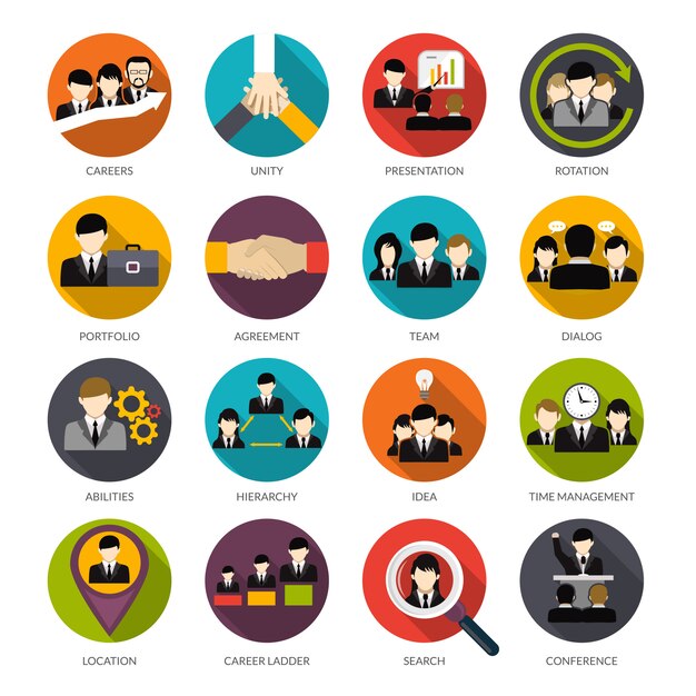 Conjunto de iconos de recursos humanos