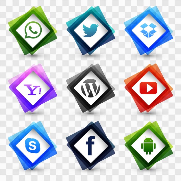 Conjunto de iconos de redes sociales