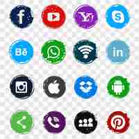 Vector gratuito conjunto de iconos de redes sociales