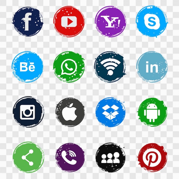 Conjunto de iconos de redes sociales