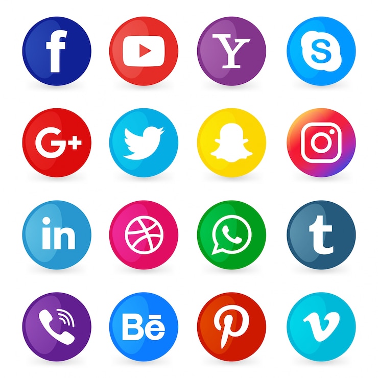 Vector gratuito conjunto de iconos de redes sociales