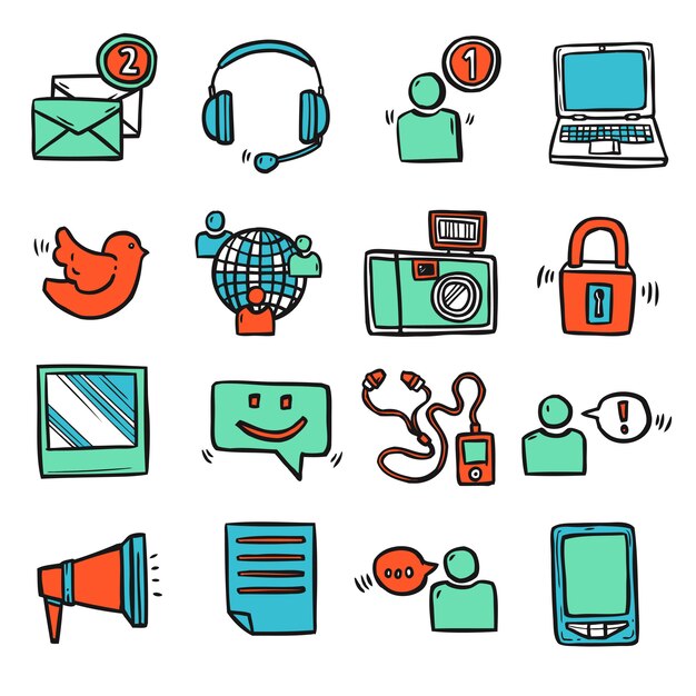Conjunto de iconos de redes sociales
