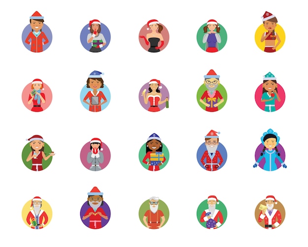 Vector gratuito conjunto de iconos de santa