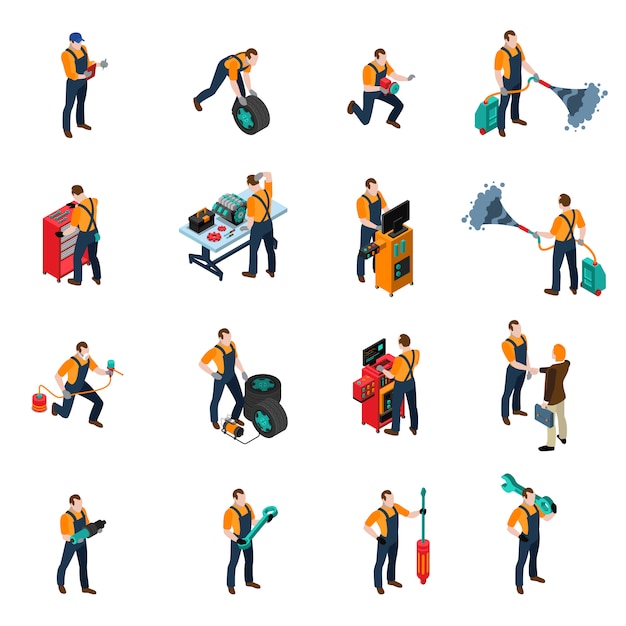 Conjunto de iconos de servicio de coche