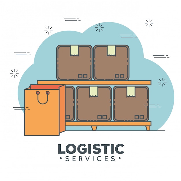 Vector gratuito conjunto de iconos de servicios logísticos