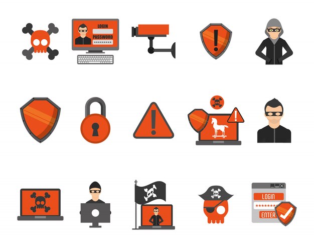 Conjunto de iconos de sistema de seguridad