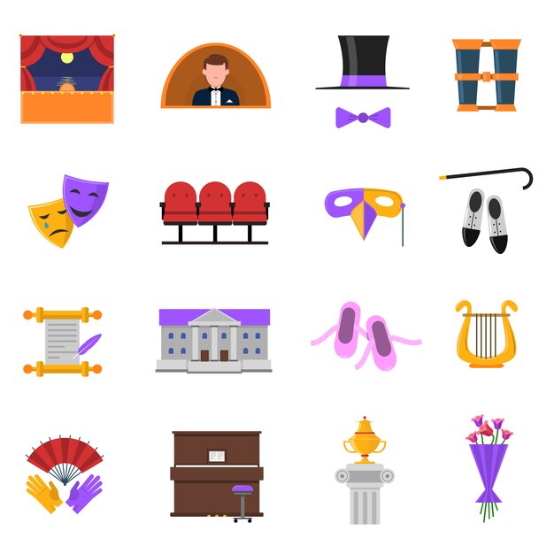 Conjunto de iconos de teatro