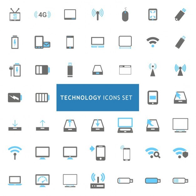 Conjunto de iconos de tecnología