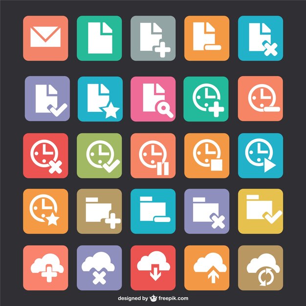 Conjunto de iconos variados