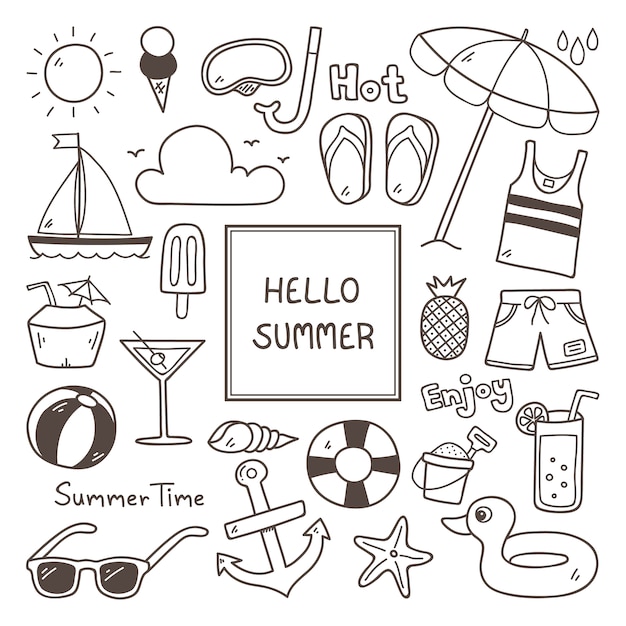 Conjunto de iconos de verano