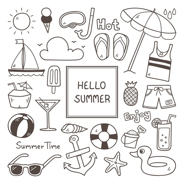 Conjunto de iconos de verano