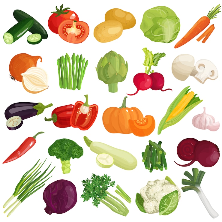 Conjunto de iconos de verduras