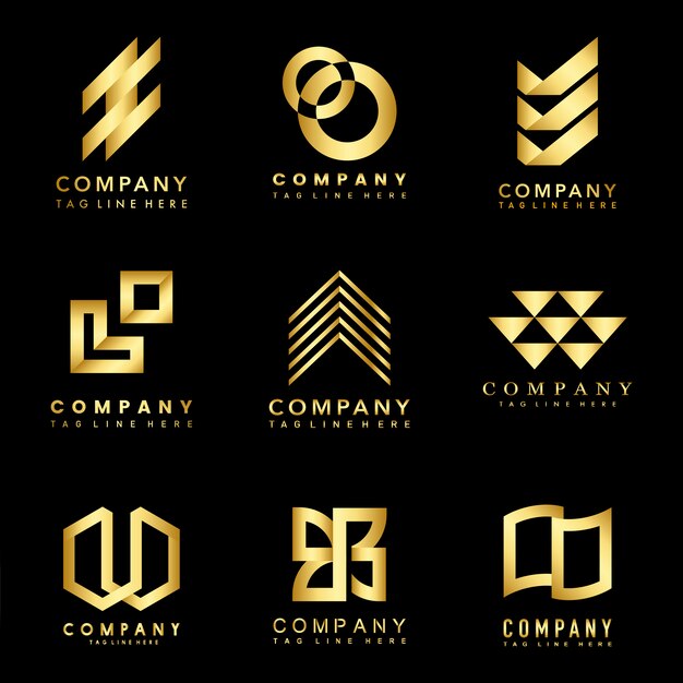 Conjunto de ideas de diseño de logotipo de la empresa