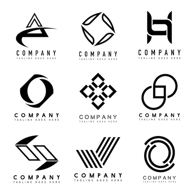 Conjunto de ideas de diseño de logotipo de la empresa