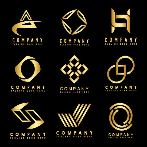 Conjunto de ideas de diseño de logotipo de la empresa